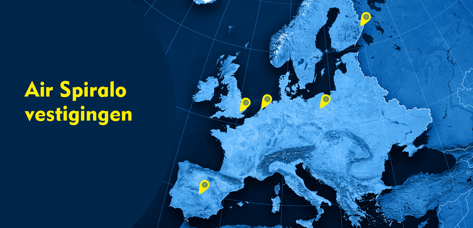 Air Spiralo vestigingen in Nederland, Engeland, Finland en Polen